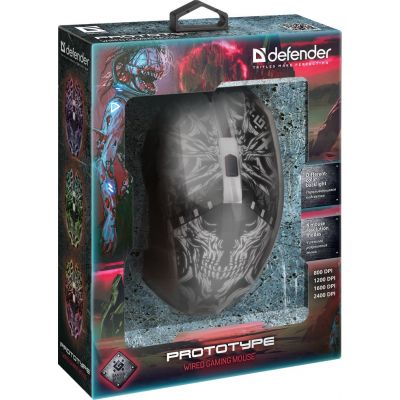 4. DEFENDER MYSZ PRZEWODOWA PROTOTYPE GM-670L OPTIC 800/1200/1600/2400 DPI 6P 52670