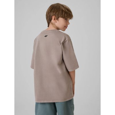 2. T-shirt loose z nadrukiem chłopięcy 4F 4FJRSS26TTSHM4279-25S