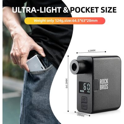 6. Rockbros pompka elektryczna mini AS1 PRO 120 PSI