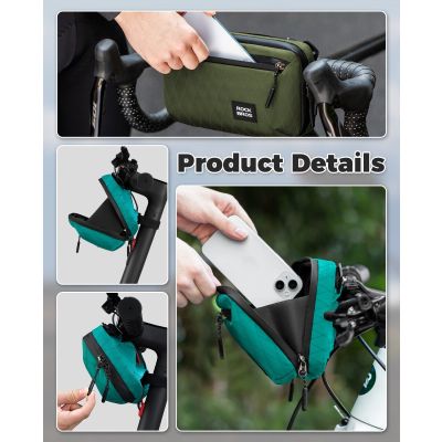 2. Rockbros torba na kierownicę rowerową 2,1l nieb