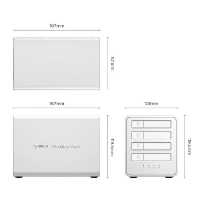 2. Macierz dyskowa Orico 8848U4 DAS Series 4-zatokowa M.2 NVMe SSD - biała