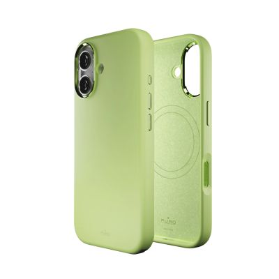 4. Etui silikonowe Puro Icon Mag Pro Liquid Silicone na iPhone 17 kompatybilne z MagSafe, z ochroną aparatu i aluminiowymi przyciskami - zielone