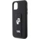 6. Etui Karl Lagerfeld Gripstand Saffiano Karl&Choupette Pins na iPhone 11 / Xr - czarne