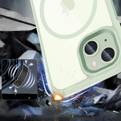 5. Etui Tech-Protect MagMat MagSafe na iPhone 15 - przezroczysto-zielony
