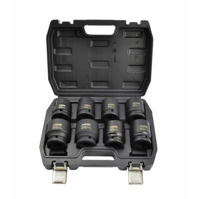 AWTOOLS ZESTAW NASADEK UDAROWYCH 3/4"  8cz./24-38mm KRÓTKIE BLACK LINE