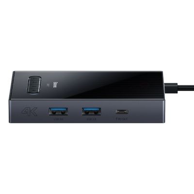 2. Hub USB-C 8w1 Baseus PioneerJoy HDMI 4K@60Hz + HDMI 4K@30Hz + DisplayPort 8K@30Hz + VGA + 2 x USB-A 3.0 + 2 x USB-C - szary