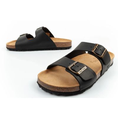 8. Bio Bio buty laczki męskie klapki profilowane skóra naturalna czarne