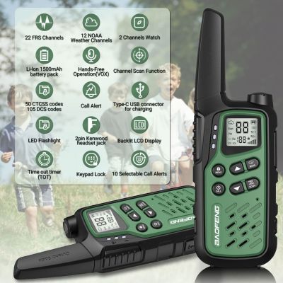 8. Krótkofalówka Baofeng BF-T25E zielona, 2 sztuki