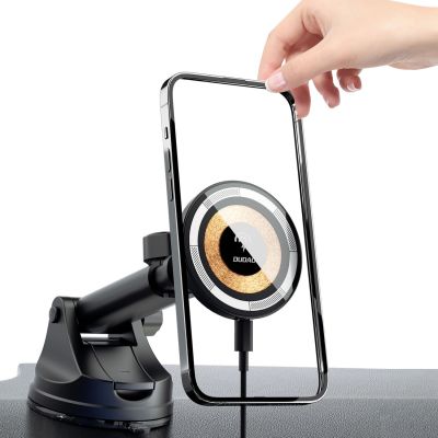 6. Uchwyt magnetyczny z ładowarką indukcyjną MagSafe na kokpit/kratkę nawiewu 15W Dudao F12MAX+ - czarna