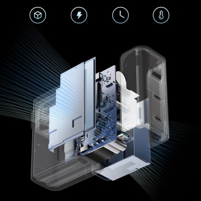 7. Ładowarka sieciowa Cuktech AD1003EU 100W GaN 2x USB-C + USB-A z kablem - biała