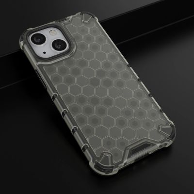 14. Honeycomb etui pancerny pokrowiec z żelową ramką iPhone 13 mini czarny