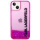 3. Etui Karl Lagerfeld Liquid Glitter Elong na iPhone 14 Plus - różowe