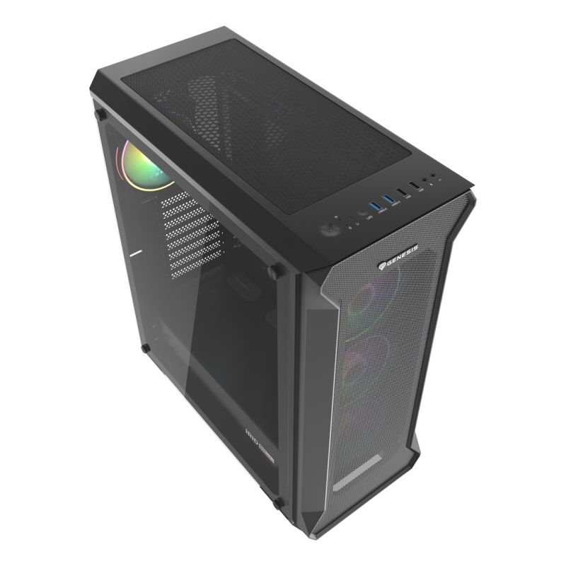 16. Obudowa NATEC Genesis Irid 505 ARGB NPC-1518 (ATX. Micro ATX. Mini ITX; kolor czarny)