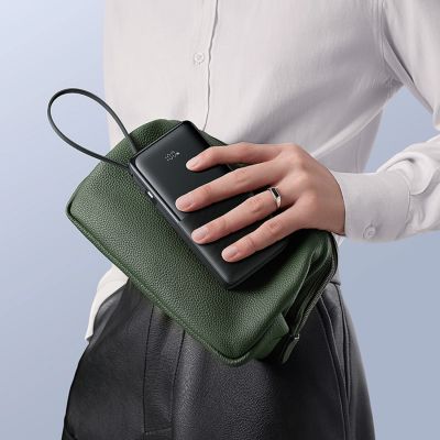 9. Powerbank Baseus Bipow 2 10000mah 20W z cyfrowym wyświetlaczem z wbudowanym kablem USB-C - czarny