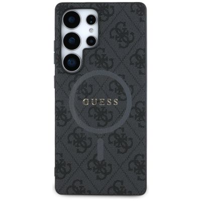 3. Etui Guess Leather 4G Colored Ring Classic Logo MagSafe Samsung Galaxy S25 Ultra czarny