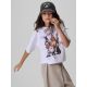 T-shirt boxy z nadrukiem dziewczęcy 4F 4FJKAW26TTSHF4426-10S