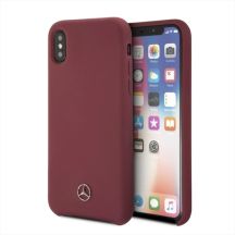Etui Mercedes Silicone Line na iPhone X / XS - czerwone