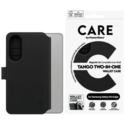 Etui CARE by PanzerGlass Feature Tango 2w1 Wallet Qi na Samsung Galaxy S25 Edge - czarne