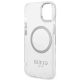 7. Etui Guess Metal Outline MagSafe na iPhone 14 - srebrne