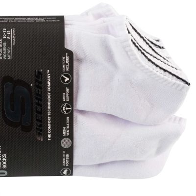3. Skechers 6pk Unisex 1/2 Terry Crew Socks S118210-WHT Białe 41-46