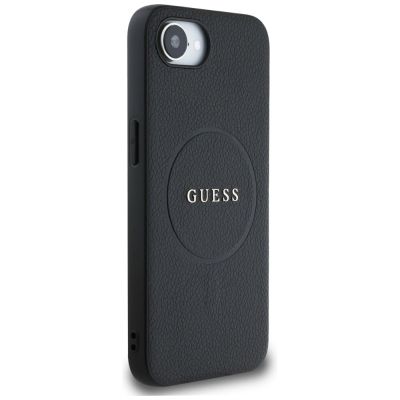4. Etui Guess PU Grained Classic Logo z MagSafe na iPhone 16e - czarne