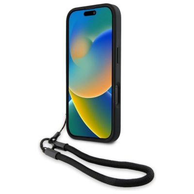4. Etui BMW Signature Leather Wordmark Cord na iPhone 16 Pro - czarne
