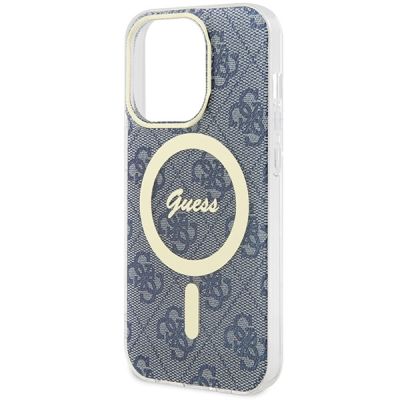 6. Etui Guess IML 4G MagSafe na iPhone 15 Pro Max - niebieskie