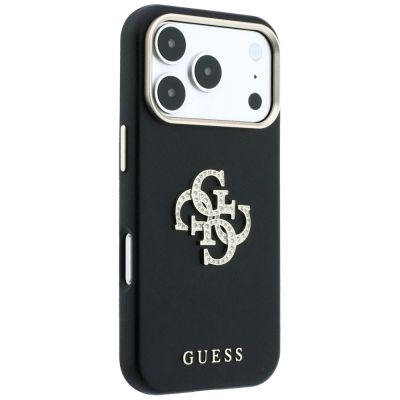 4. Etui Guess Smooth & Big Strass Logo na iPhone 18 Pro Max / 17 Pro Max - czarne