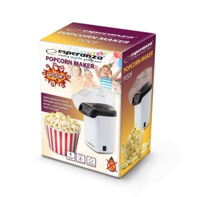 2. Maszynka do popcornu Esperanza Poof EKP005W (1200W; kolor biały)