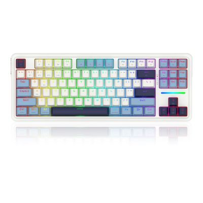 2. REDRAGON K728WBB-RGB-PRO Antonium Pro klawiatura USB + RF Wireless + Bluetooth Biały, Niebieski
