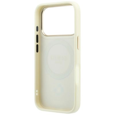 15. Etui Guess Stripe Peony 4G Logo MagSafe na iPhone 18 Pro Max / 17 Pro Max - beżowe