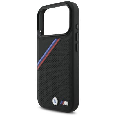 6. Etui BMW M Tricolor Metal Logo MagSafe do iPhone 17 Pro - czarne