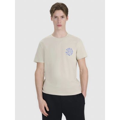 T-shirt regular z nadrukiem męski  4F 4FWSS25TTSHM1980-83S