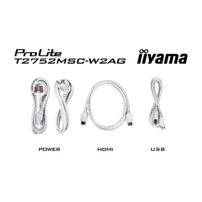 15. iiyama ProLite T2752MSC-W1AG monitor komputerowy 68,6 cm (27") 1920 x 1080 px Full HD LCD Ekran dotykowy Biały