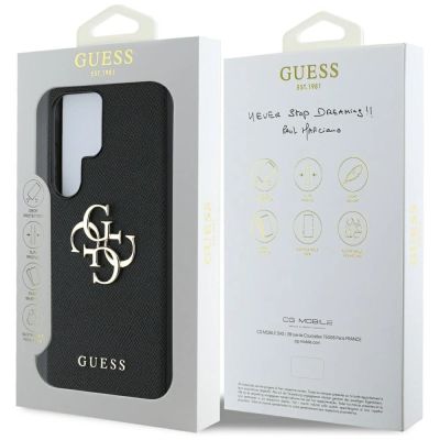 8. Etui Guess Grained Big 4G Logo Small Classic Logo do Samsung Galaxy S25 Ultra czarny