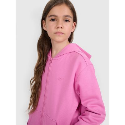 3. Bluza dresowa rozpinana z kapturem dziewczęca 4F 4FJRAW25TSWSF2466-54S