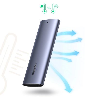 7. Ugreen kieszeń na dysk obudowa dysku twardego M.2 B-Key SATA 3.0 5Gbps szary + kabel USB Typ C (CM400)