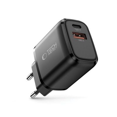 2. Ładowarka sieciowa Tech-Protect NCA20 PD 20W / QC3.0 USB-A / USB-C- czarna