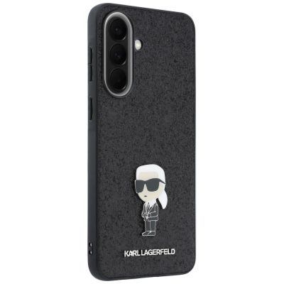 4. Etui Karl Lagerfeld Fixed Glitter Ikonik Logo Metal Pin na Samsung Galaxy A37 5G - czarne