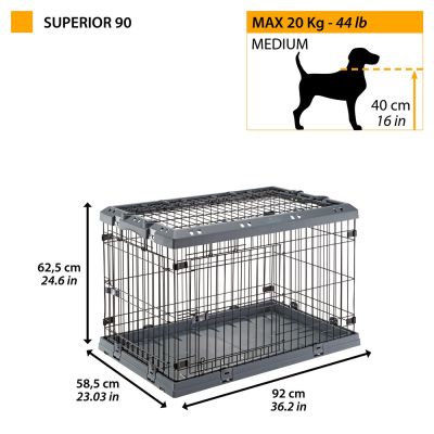 10. FERPLAST Superior 90 - klatka dla psów - 92 x 58,5 x 62,5 cm