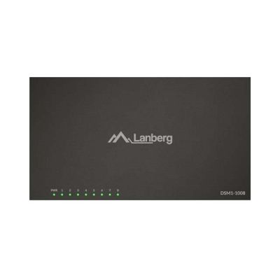 3. LANBERG SWITCH DSM1-1008 8X1GB/S NIEZARZĄDZALNY GIGABIT ETHERNET 12V (OBUDOWA METALOWA)
