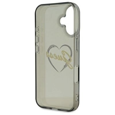 7. Etui Guess IML Heart na iPhone 16 - czarne