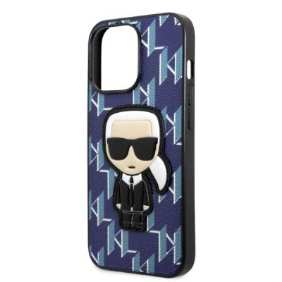 6. Etui Karl Lagerfeld Monogram Ikonik Patch na iPhone 13 Pro Max - niebieskie