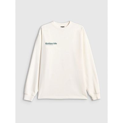 8. Longsleeve regular z nadrukiem damski 4F 4FRSS26TSWSF2834-11S