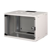 Szafa sieciowa wisząca 19" 7U, SOHO PRO 370 x 540 x 400 mm, drzwi szyba, szary, niezłożona, 60kg