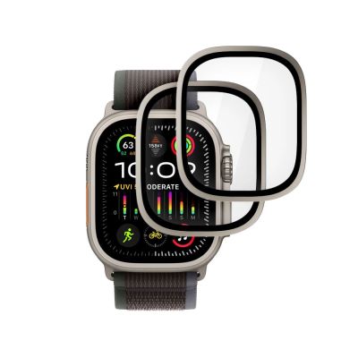 7. Szkło hartowane Tech-Protect 2-pack na Apple Watch Ultra 49 mm - srebrno-czarne