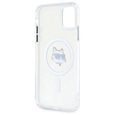 7. Etui Karl Lagerfeld IML Metal Choupette Head MagSafe na iPhone 11 - białe