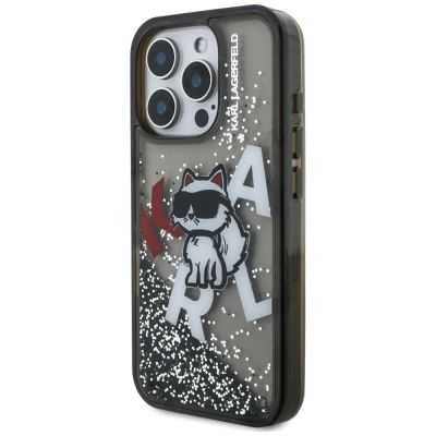 2. Etui Karl Lagerfeld Liquid Glitter Choupette Logo na iPhone 16 Pro Max - czarne