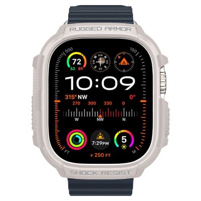 7. Etui Spigen Rugged Armor na Apple Watch Ultra 1 / 2 (49 mm) - beżowe