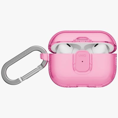 2. Etui UNIQ Glase Pro na AirPods Pro 3 Lock Case - przezroczysto-różowe